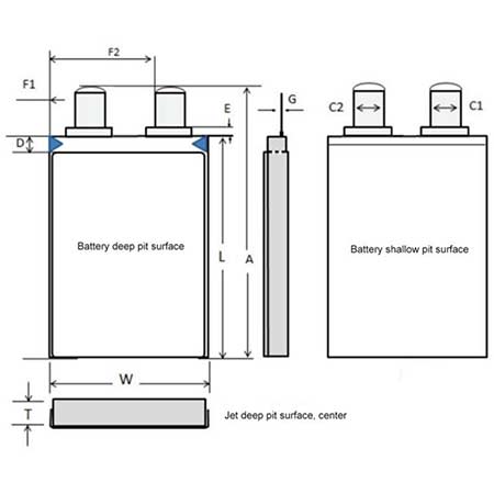 金羽新能源7874H2 17Ah 軟包三元鋰電池尺寸參數 金羽新能源7874H2 17Ah 軟包三元鋰電池尺寸參數