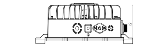 風冷式 3.3KW72V 車載充電機 電動車充電器機械尺寸圖  左視圖