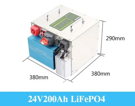 定製磷酸鐵鋰電池24V 200ah家庭儲能太陽能備用電池